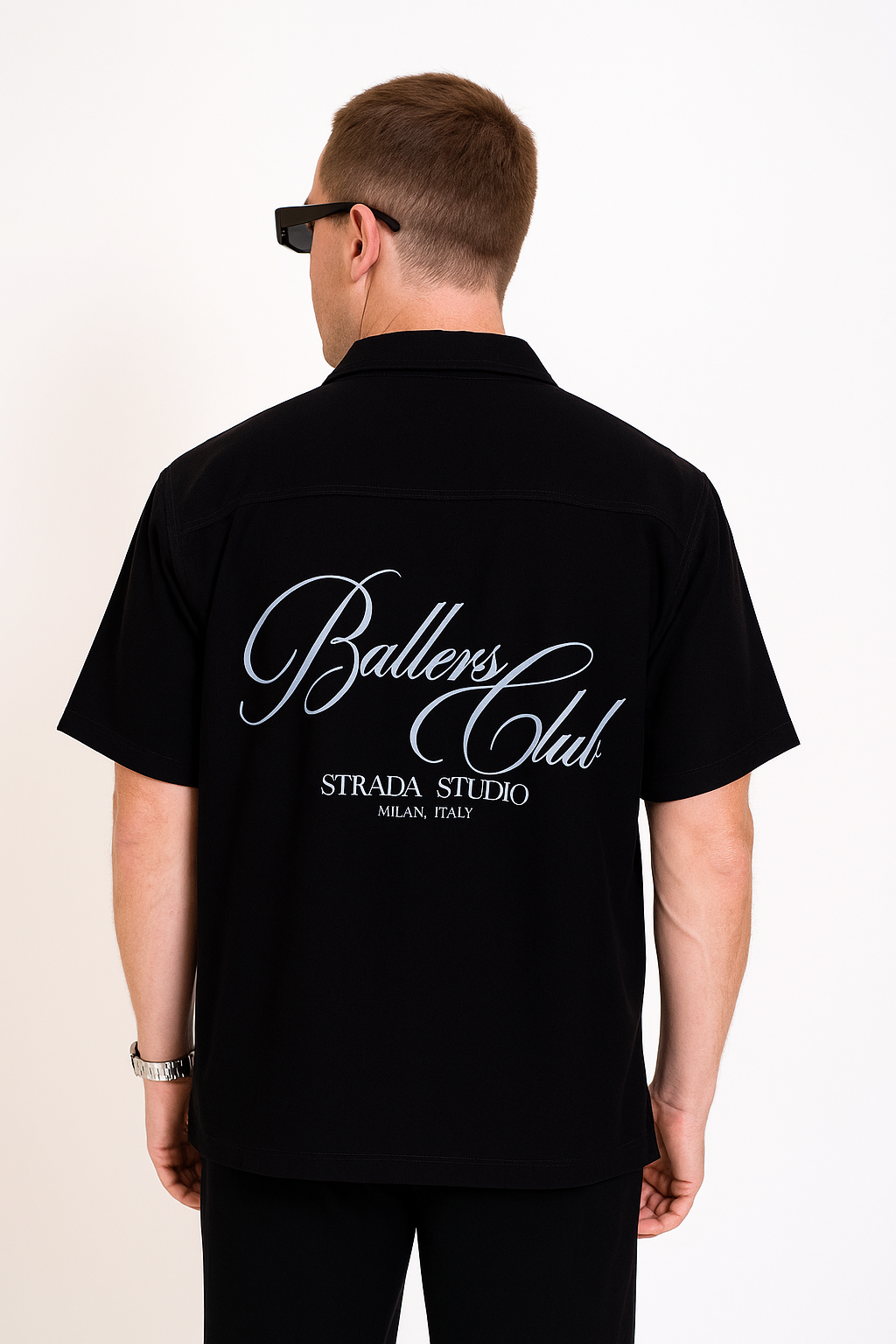 STRADA CLUB Bowling Shirt - Black