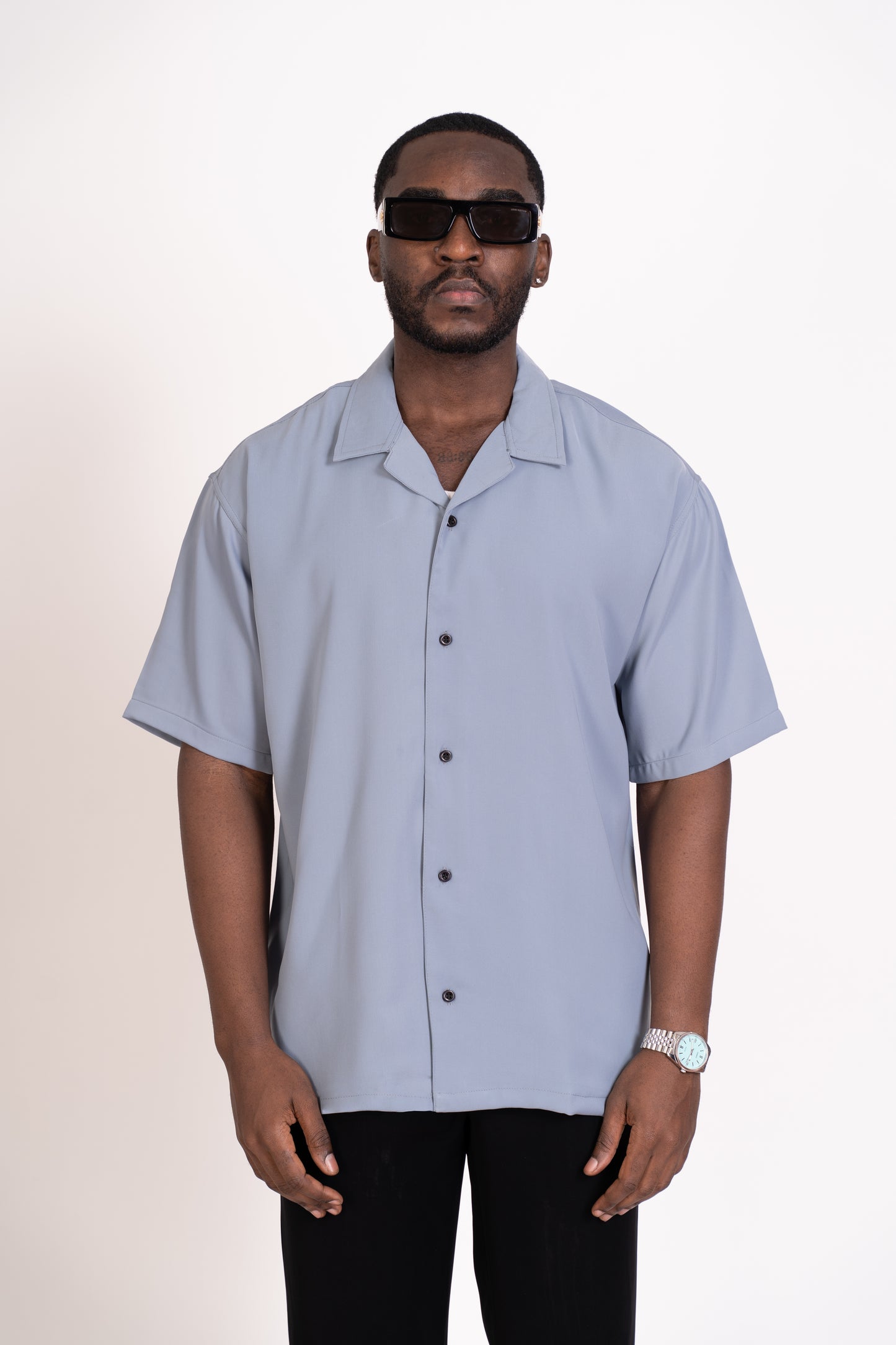 STRADA CLUB Bowling Shirt - Ocean Blue - STRADA
