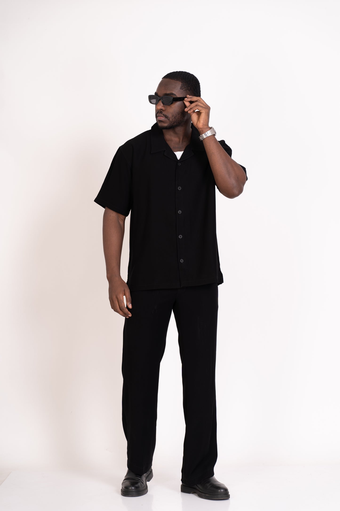 STRADA CLUB Bowling Shirt - Black - STRADA