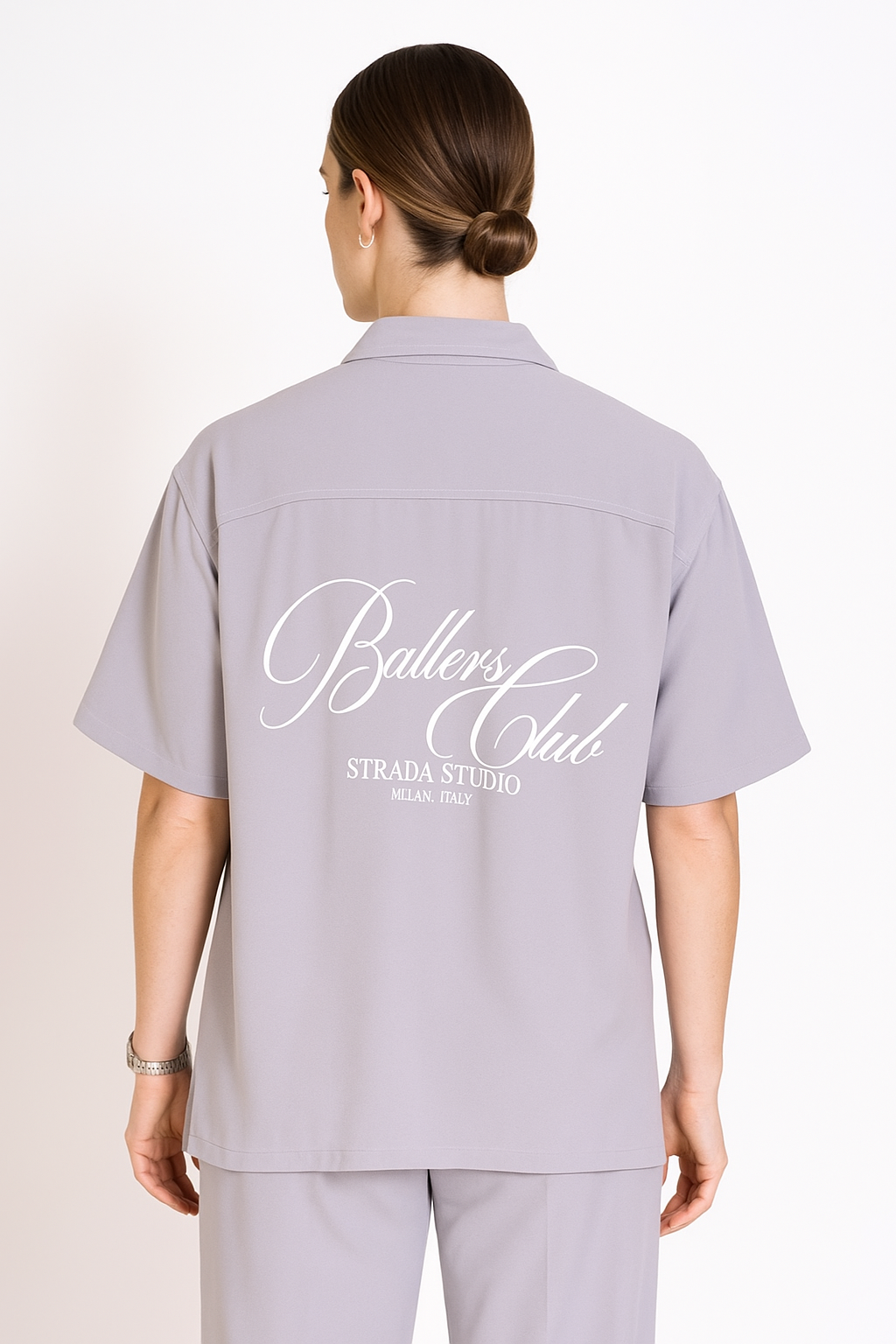 STRADA CLUB Bowling Shirt- Light Grey - STRADA